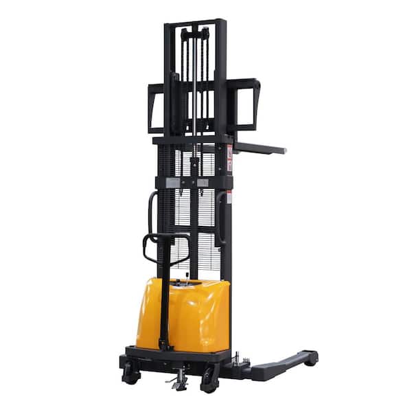 98 in. Lift Height Walk-Behind Stacker 3300 lbs. Straddle Legs Electric Stacker Pallet Stacker