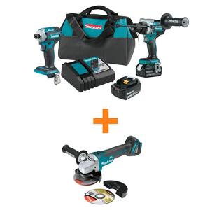 18V LXT Cordless Brushless Combo Kit 5.0 Ah (2-Pc) with bonus 18V LXT Brushless 4-1/2 in./5 in. Cut-Off/Angle Grinder