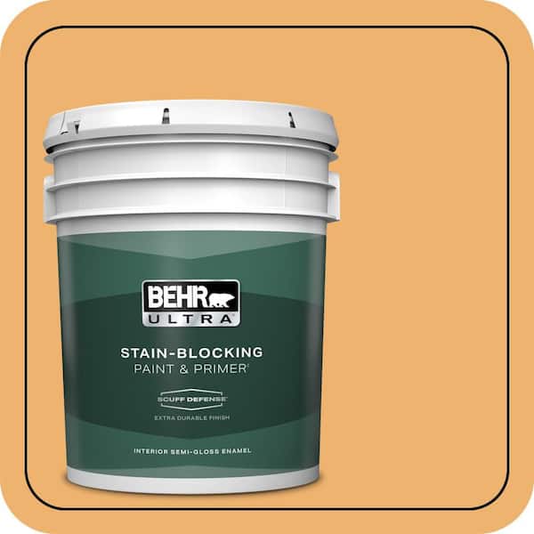 BEHR ULTRA 5 gal. #PPU6-03 Sunburst Extra Durable Semi-Gloss Enamel Interior Paint & Primer