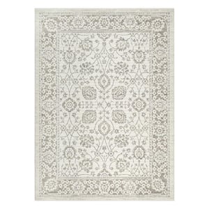 Nizza Collection Vase Ivory 5 ft. x 7 ft. Traditional Area Rug