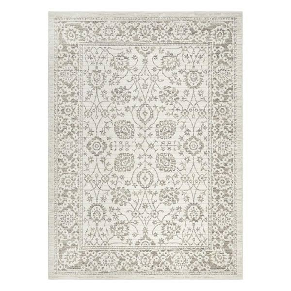 Concord Global Trading Nizza Collection Vase Ivory 6 ft. x 9 ft. Traditional Area Rug