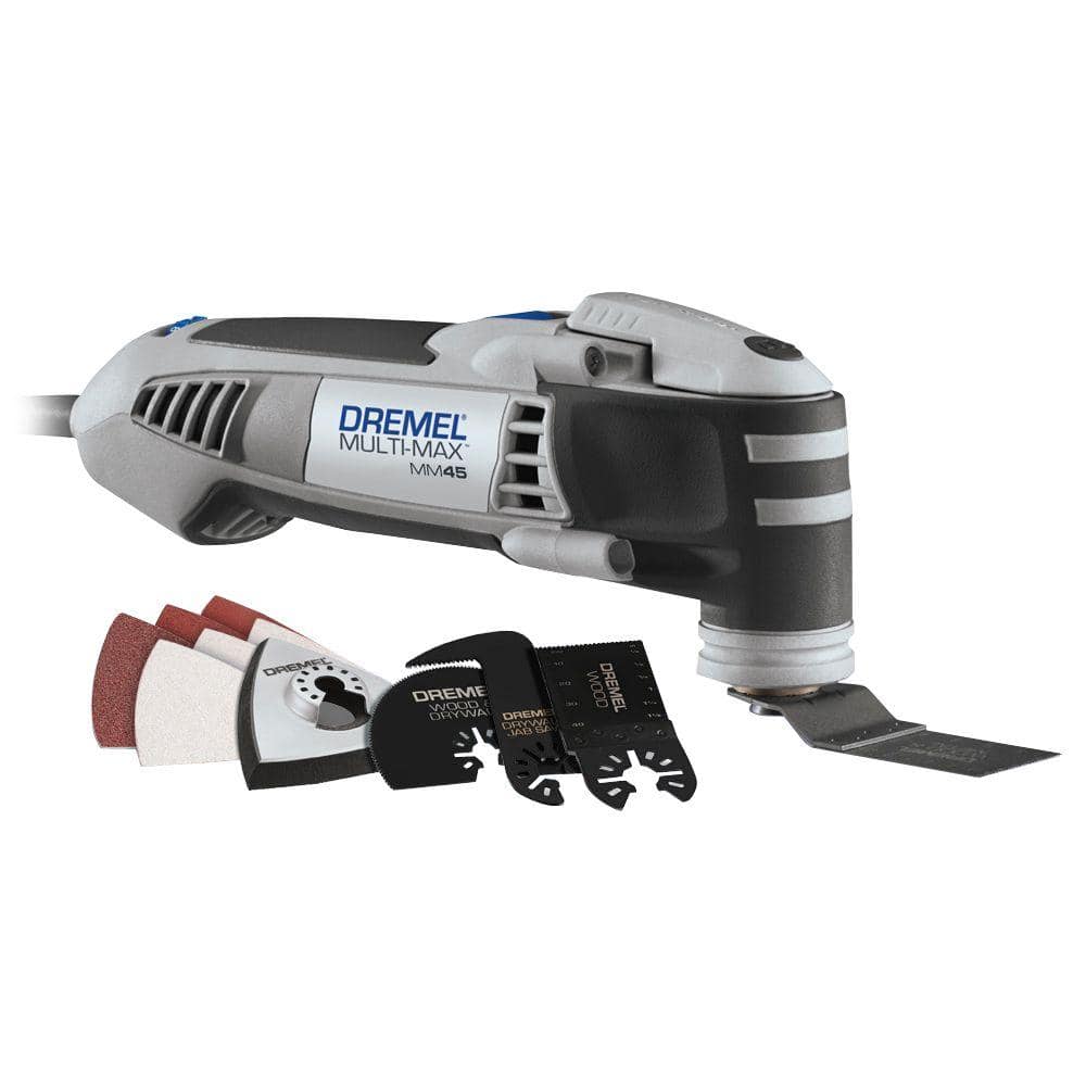 Dremel Multi-Max 3.5 Amp Variable Speed Corded Oscillating Multi-Tool Kit  with 10 Accessories and Storage Bag MM45-02 The Home Depot