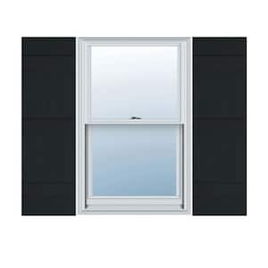 14 in. x 55 in. Lifetime Vinyl Standard Four Board Joined Board and Batten Shutters Pair Black