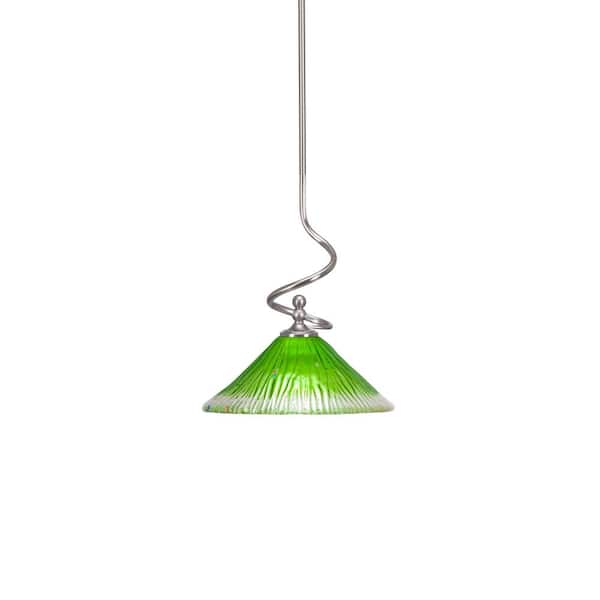 Unbranded Royale 100 W 1-Light Brushed Nickel Standard Mini Pendant Light with Glass Shade