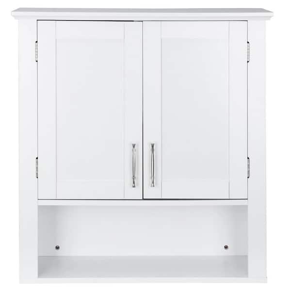 22.8 in. W x 7.9 in. D White Decorative Wall Shelf, Bathroom Medicine Storage Wall Cabinet