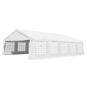 32 ft. x 20 ft. Large Outdoor Canopy Party Tent with Removable Protective Sidewalls and Versatile Uses, White