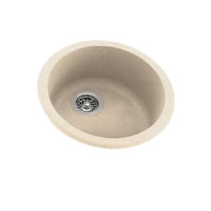Dual-Mount Solid Surface 18.5 in. x 18.5 in. 0-Hole Single Bowl Kitchen Sink in Tahiti Sand