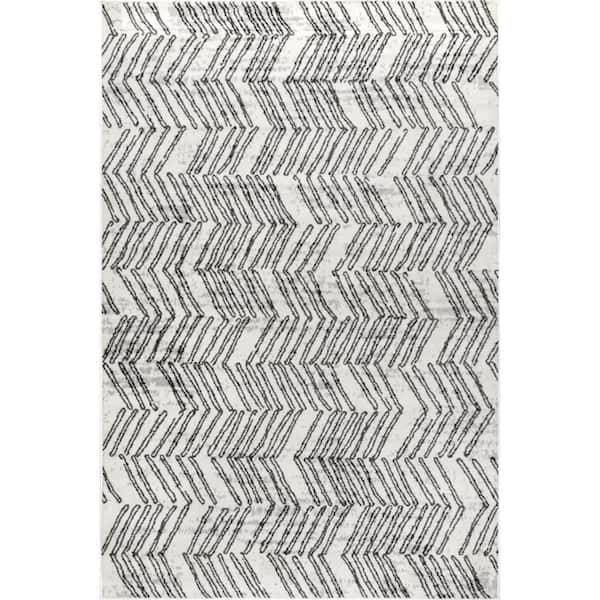 nuLOOM Sloan Grey 3 ft. x 8 ft. Chevron Stripes Indoor Runner Rug