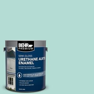 1 gal. #490C-3 Balmy Seas Urethane Alkyd Semi-Gloss Enamel Interior/Exterior Paint