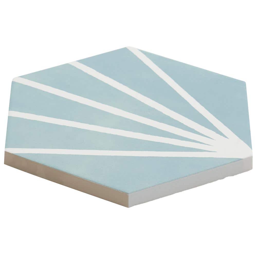 Turquoise 8" Hexagon Matte Porcelain Floor and Wall Tile