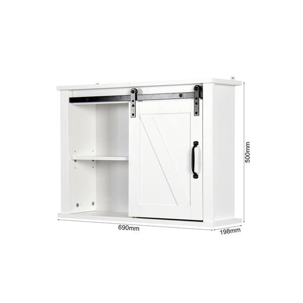 LOKO Bathroom Wall Cabinet, Bathroom Cabinet Wall Mounted with Single  Shutter Door and Adjustable Shelf, Small Medicine Cabinet for Living Room