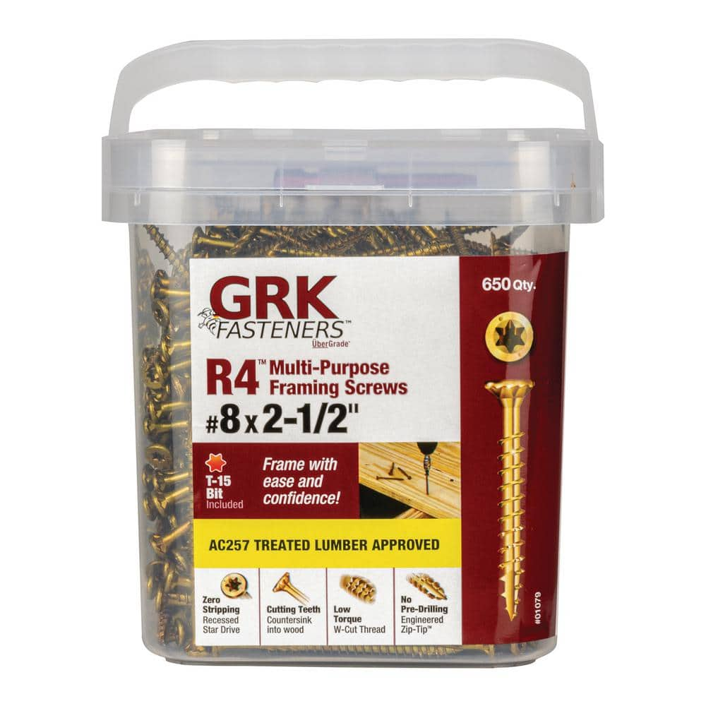 GRK Fasteners #8 x 2-1/2 in. Star Drive Bugle Round Head R4 ...