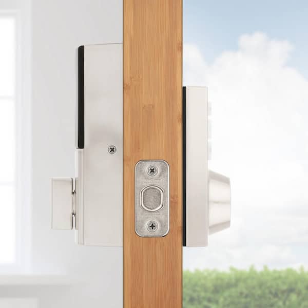 Kwikset Home Connect 620 Keypad 869 Contemporary Satin Nickel Connected Smart Lock Deadbolt With Z Wave 700 Feat Smartkey 869hc620cnz715 Kwikset Home Connect 620 Keypad 869, Kwikset Smart Lock Sliding Door