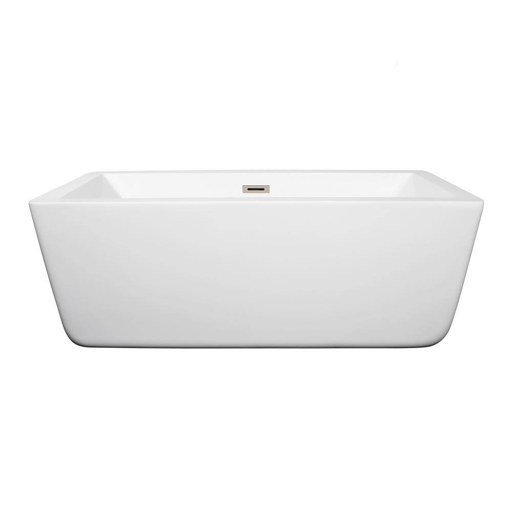 Laura 59'' White Freestanding Acrylic Soaking Bathtub