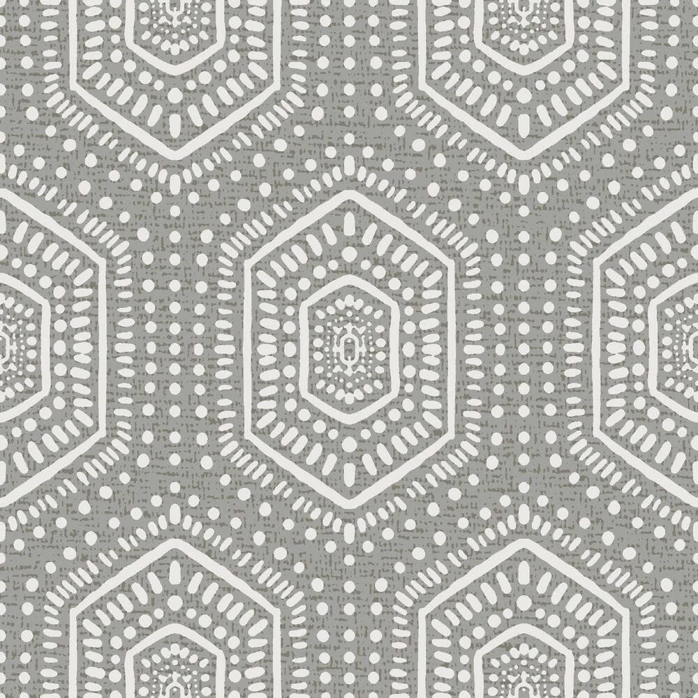 Gray Geometric Polyester Outdoor Chair Cushion with Ties