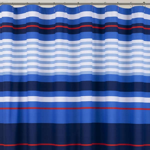 Blue And Red Shower Curtain Schs01, Red And Blue Striped Shower Curtain