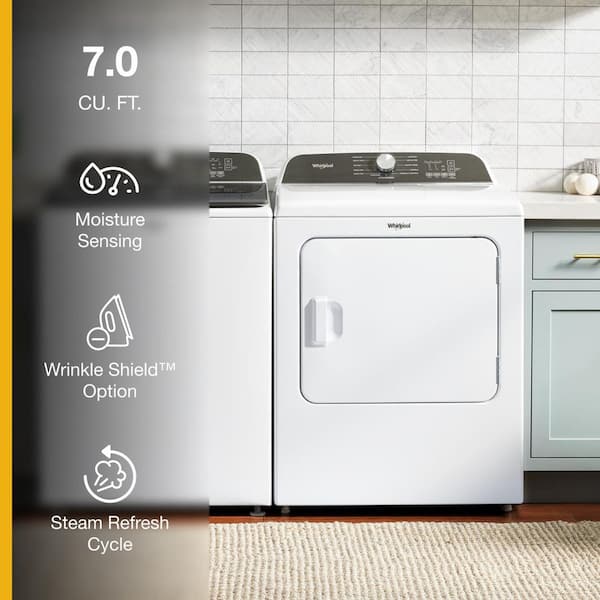 7.0 cu.ft. Vented Top Load Electric Dryer in White