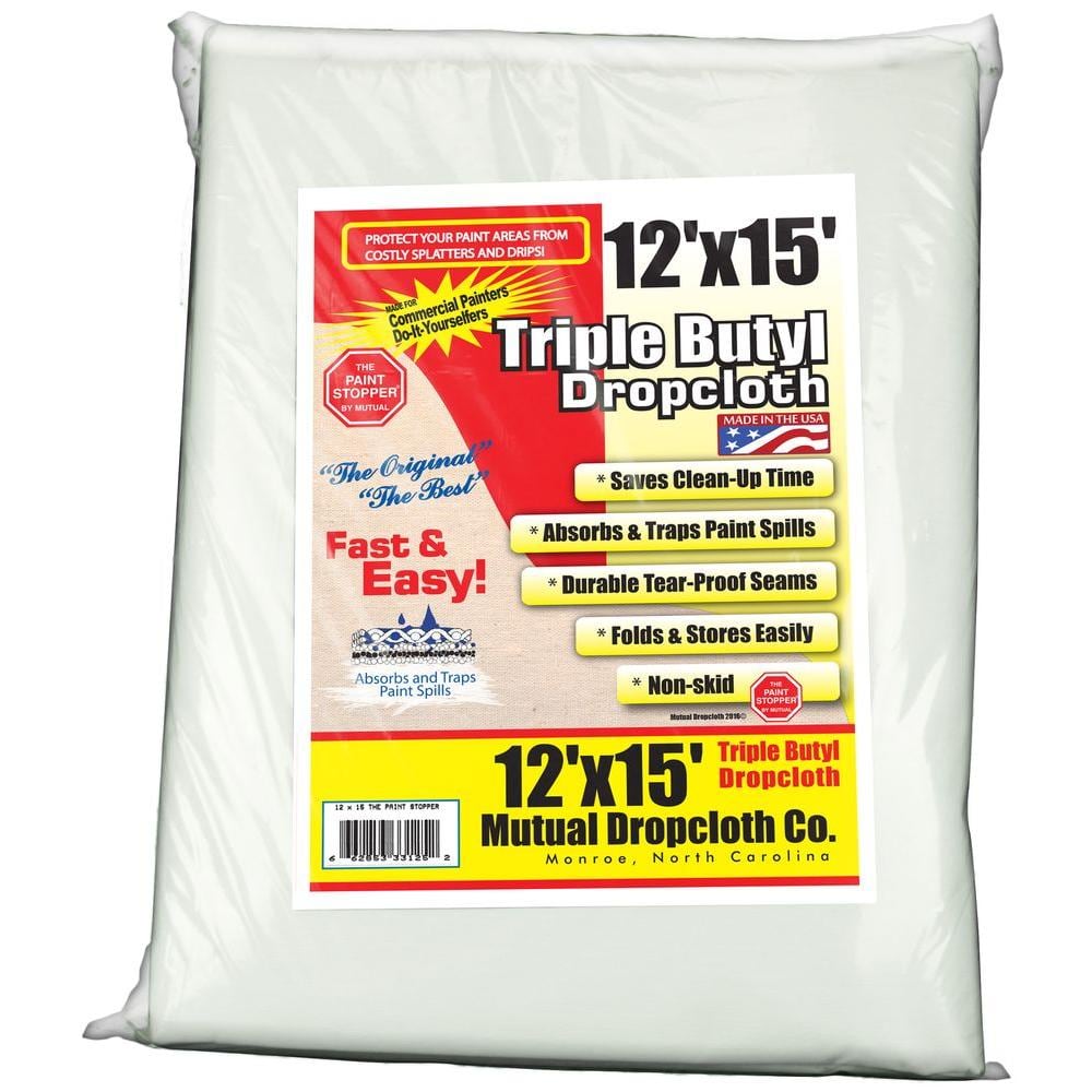 12 ft. x 15 ft. White Triple Coated Butyl the original Paint Stopper