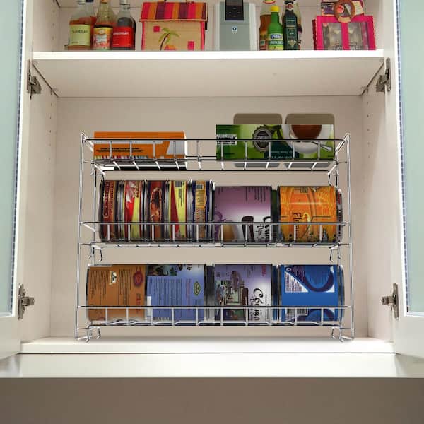 3 Tier Stackable Can Organizer Rack, Kitchen Cabinet Can Racks