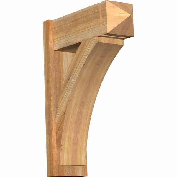 Ekena Millwork 8 in. x 30 in. x 22 in. Western Red Cedar Thorton Arts and Crafts Rough Sawn Outlooker