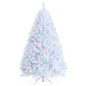 6 ft. White Unlit Artificial Christmas Tree with Iridescent Branch Tips