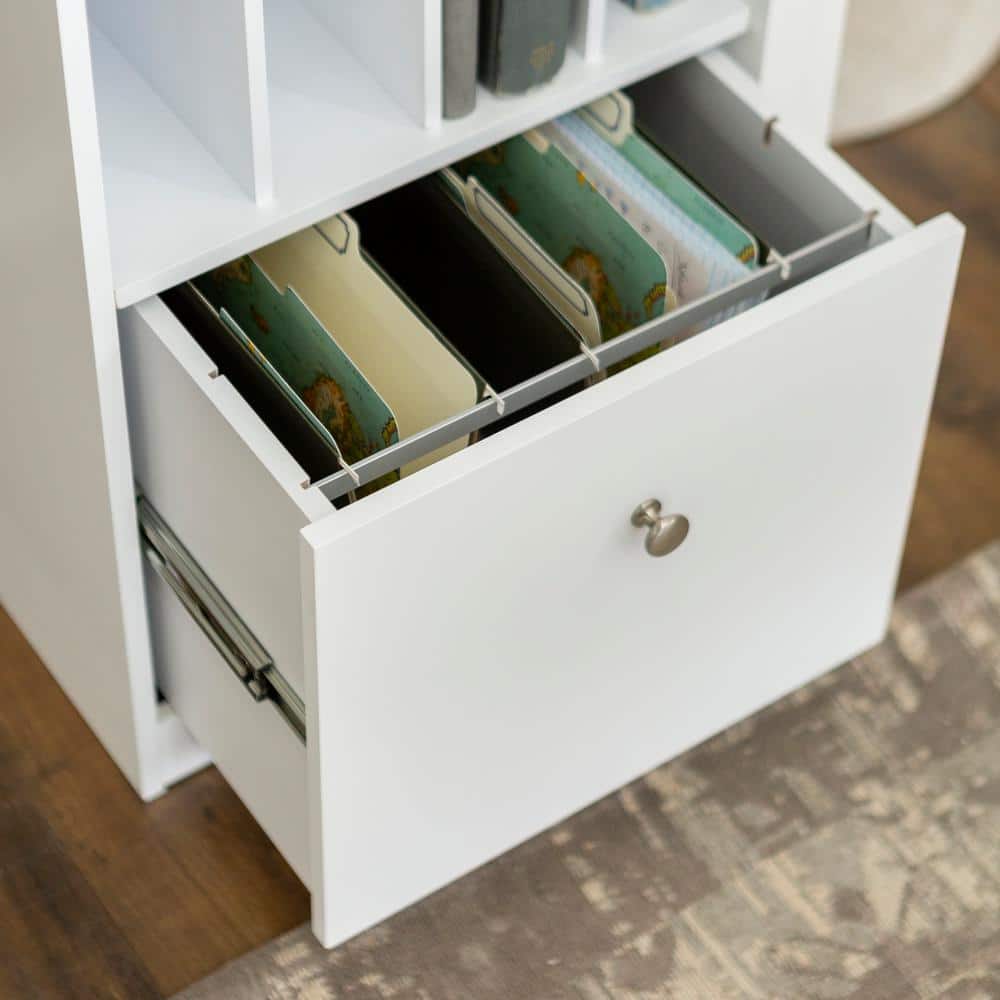 White Wood Computer Desk with Drawer and Keyboard Tray