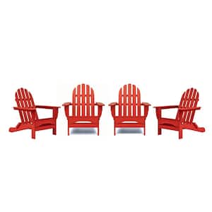 Icon Bright Red 4-Piece Plastic Adirondack Patio Seating Set