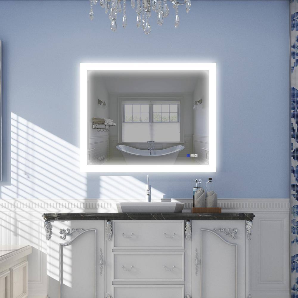 ANGELES HOME Bathroom Vanity Mirror in Silver, Super Bright, Dimmable