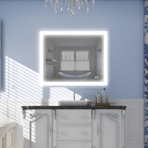 ANGELES HOME Bathroom Vanity Mirror in Silver, Super Bright, Dimmable