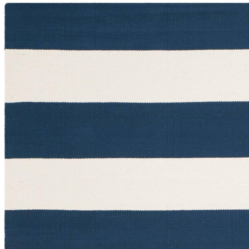 Handmade Blue Cotton Stripe Reversible 5' x 8' Area Rug