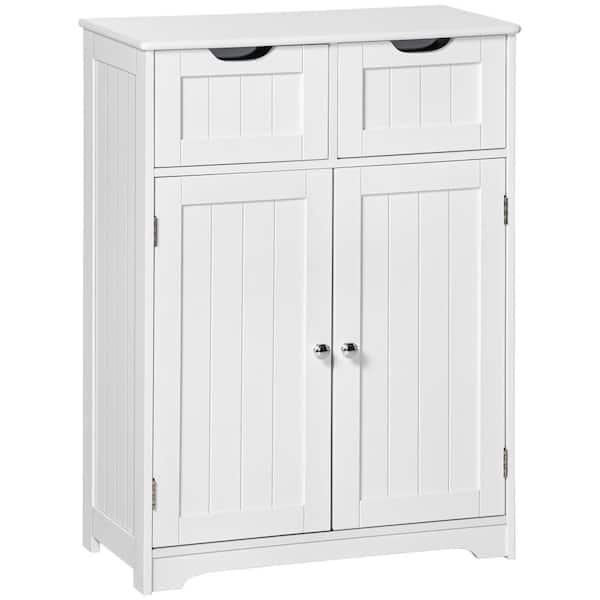 kleankin Gray Bathroom Storage Cabinet Freestanding Bathroom Storage  Organizer with Drawer and Adjustable Shelf 834-411GY - The Home Depot