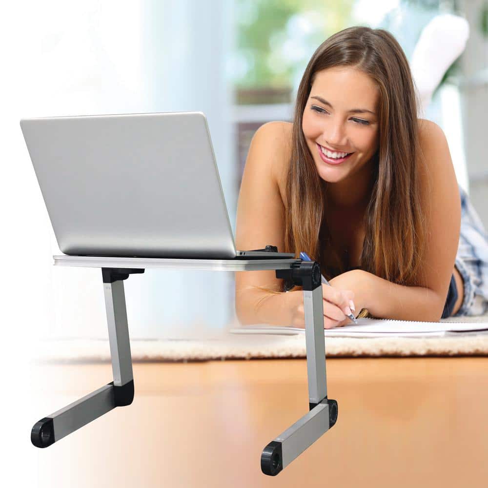 Adjustable Black and Silver Portable Laptop Desk