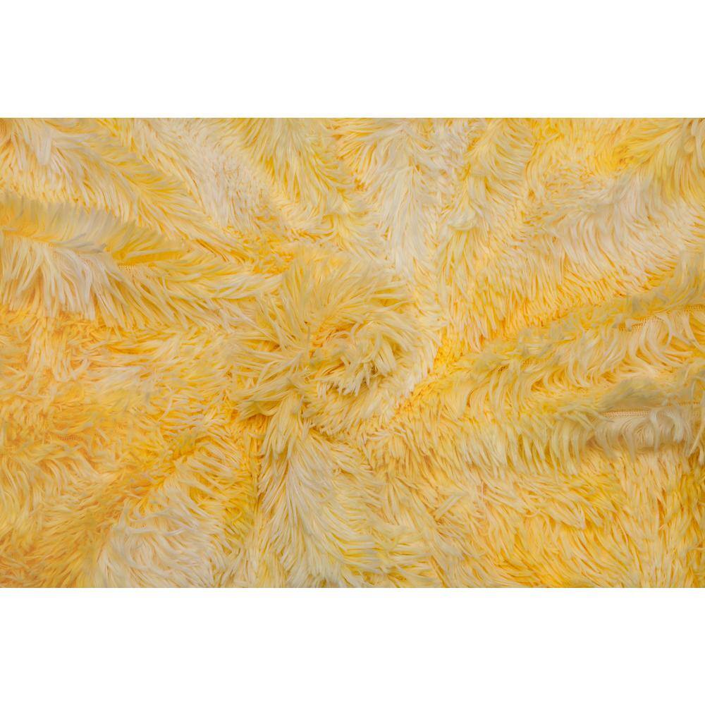 Yellow Faux Fur Sherpa Reversible Toddler Blanket