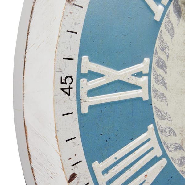 Buy Silver Ship Wheel and Anchor Wall Clock 15in - Nautical Decor