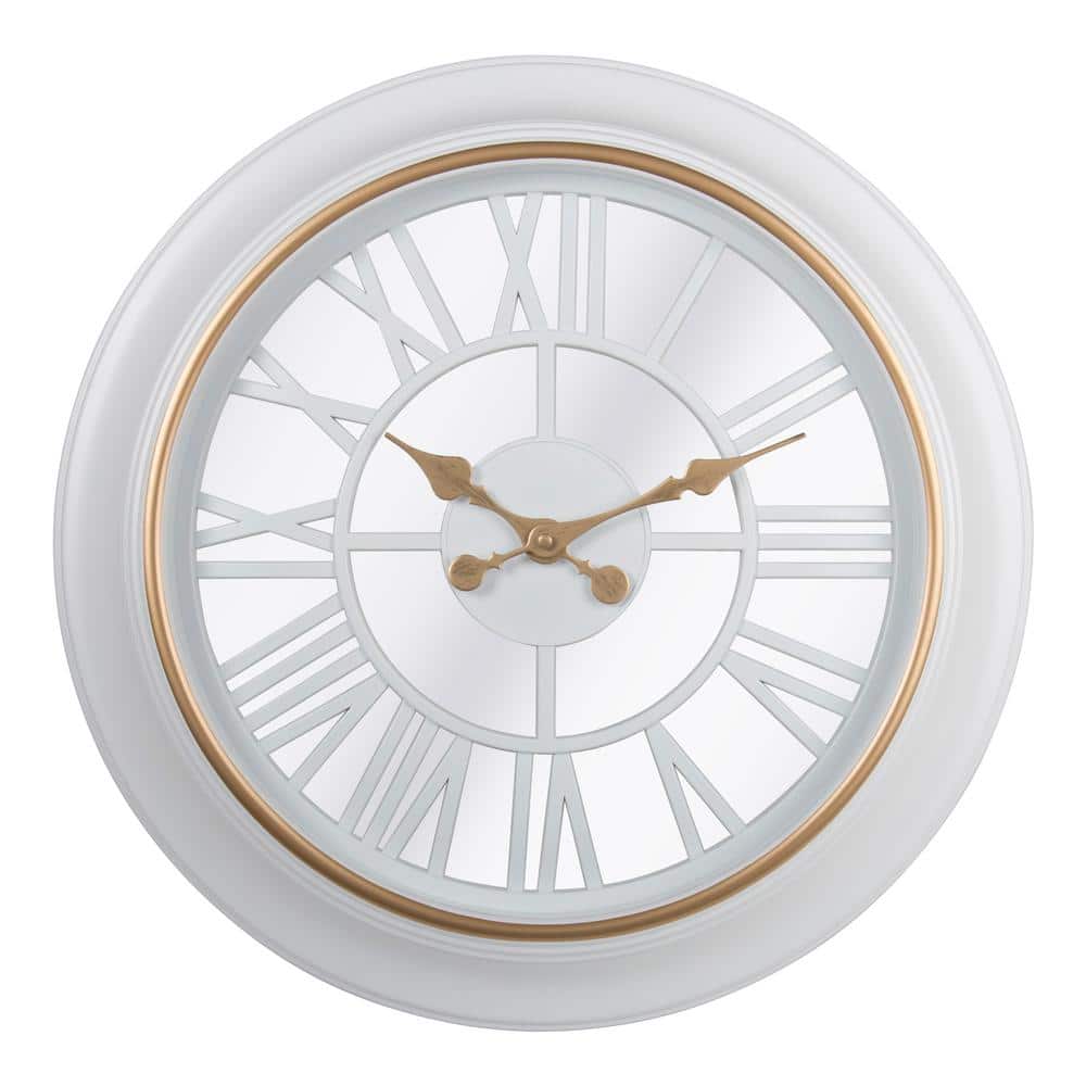 18 in. x 18 in. White Kiera Grace Round Antique Wendel Decorative Plastic W