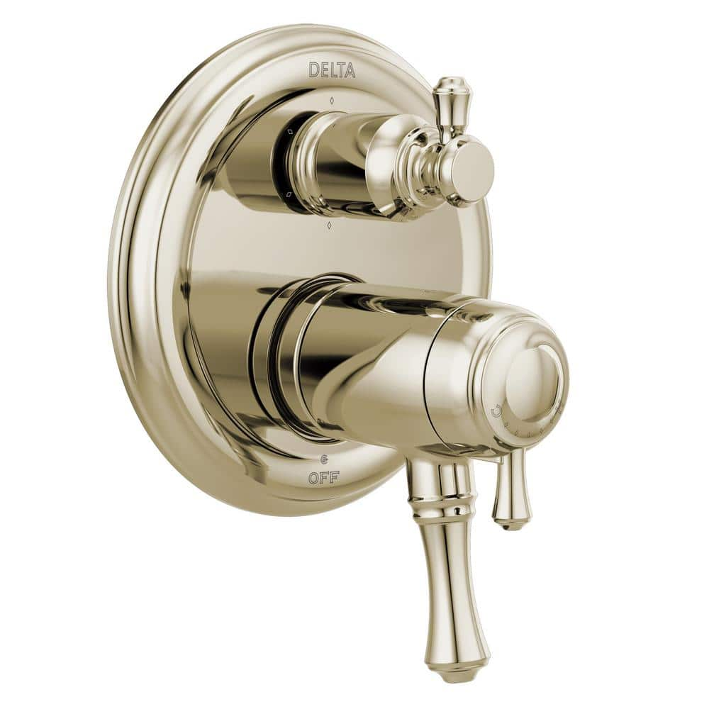 Delta Cassidy 2-Handle Wall-Mount Valve Trim Kit with 6-Setting Integrated Diverter in Polished Nickel (Valve not Included)