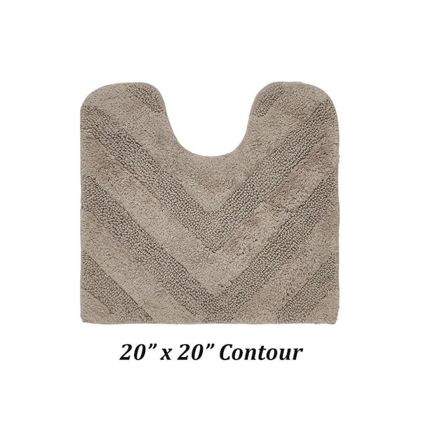 Hugo Collection 20 in. x 20 in. Brown 100% Cotton Contour Bath Rug