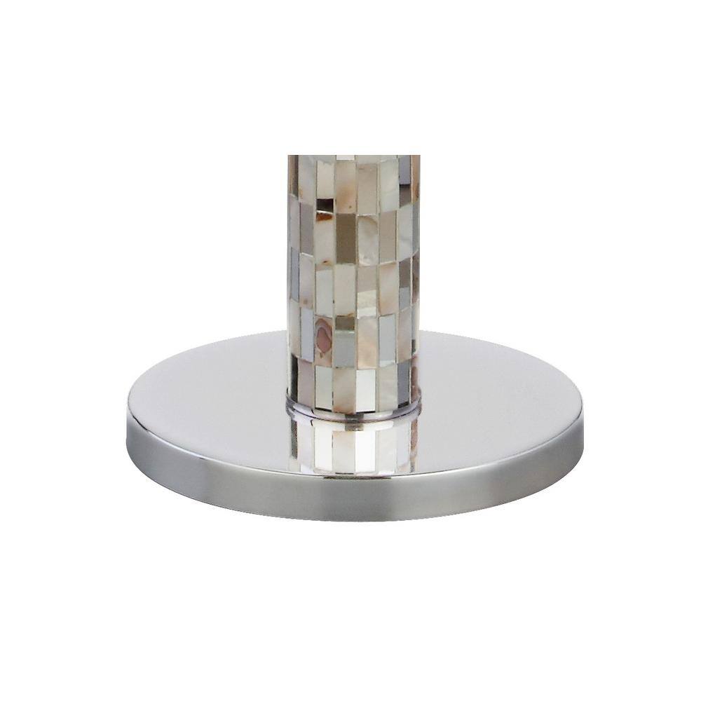 Liam 63.5" Seashell Mosaic LED Floor Lamp with White Linen Shade