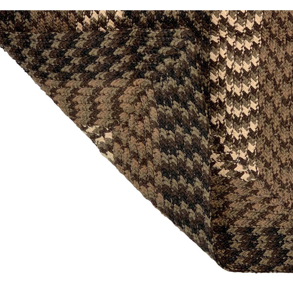 Chocolate Stripe Reversible Braided Polypropylene Octagonal Rug, 96"