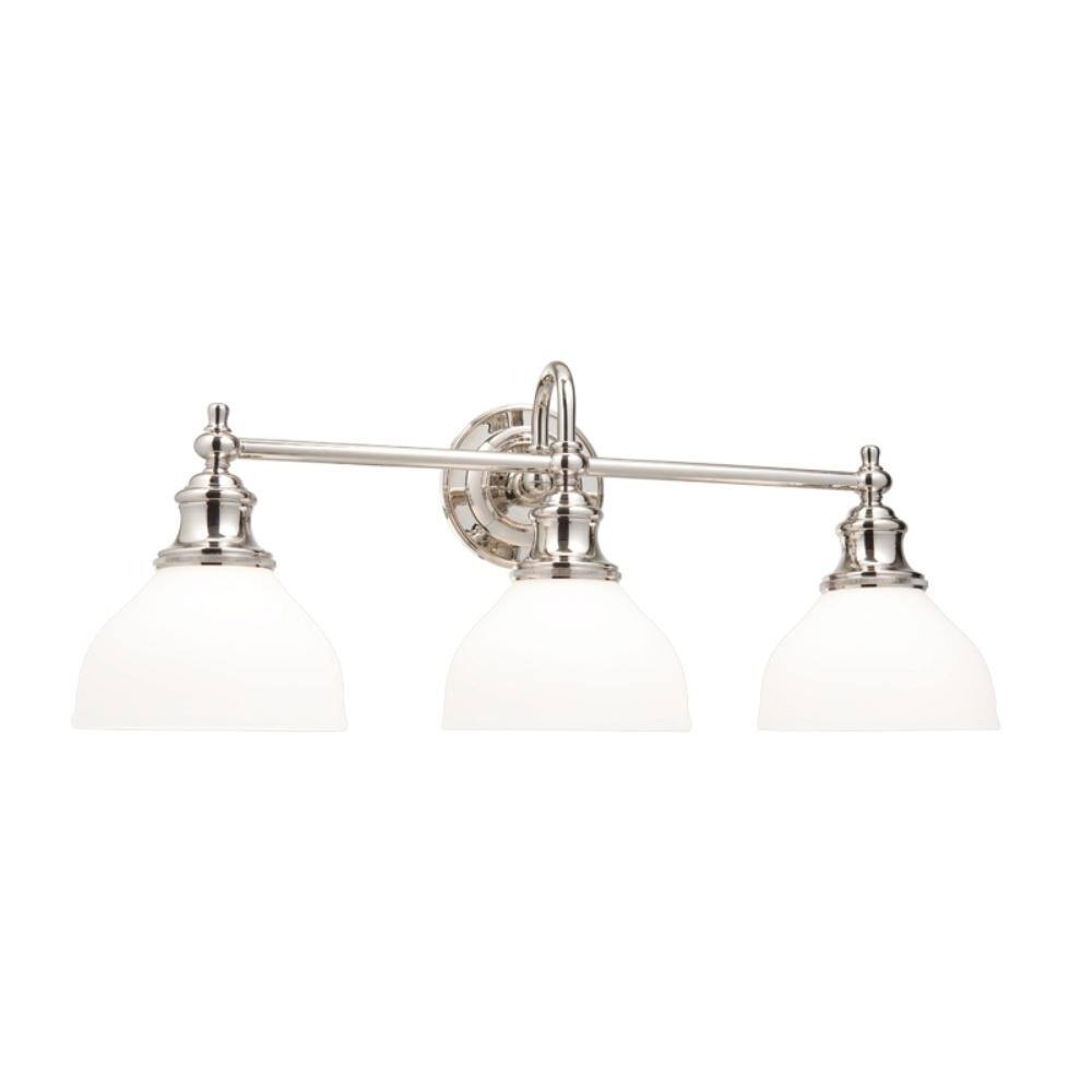 Fifth and Main Lighting Smithfield 10 in. 3-Light Polished Nickel ...