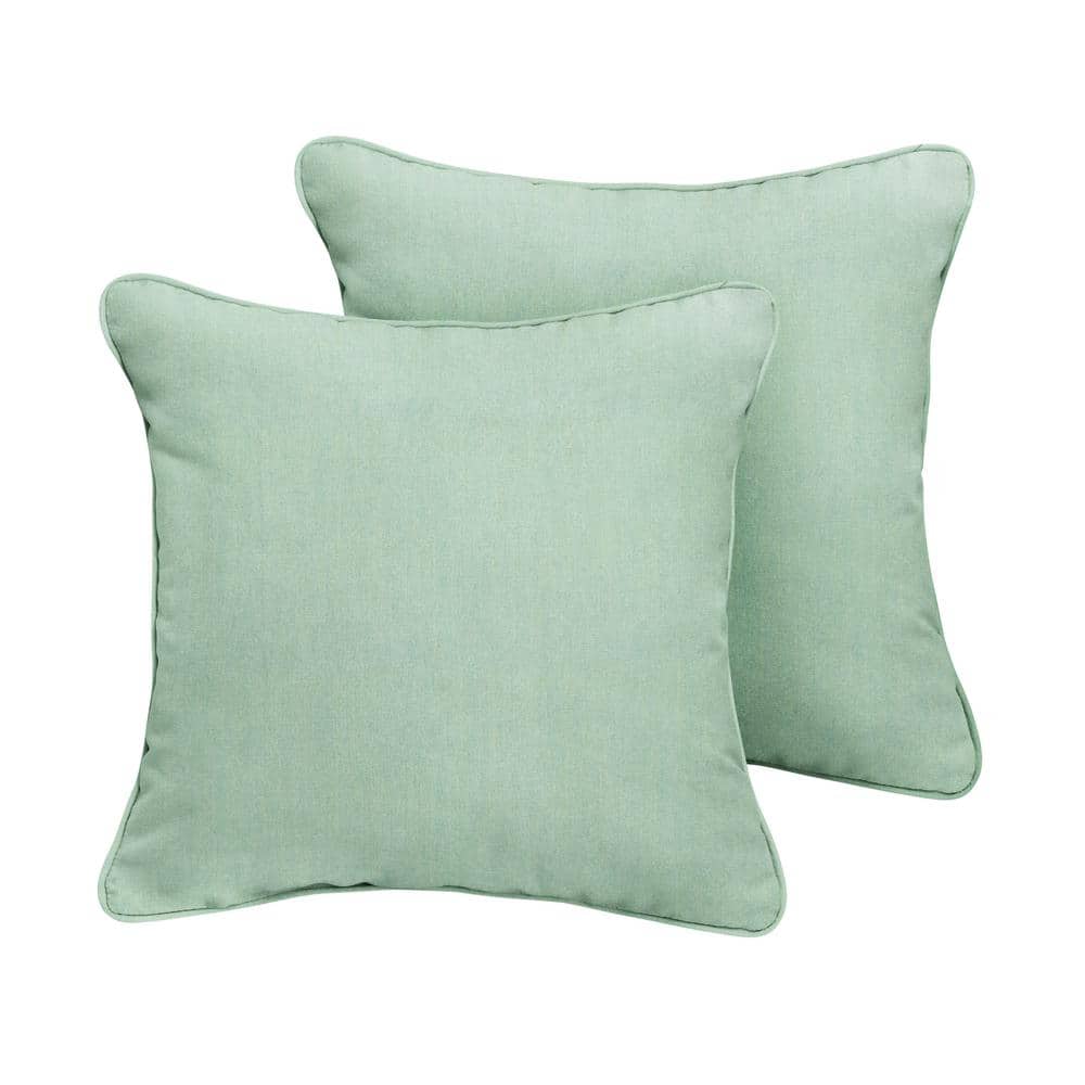 Sunbrella Canvas Spa Outdoor Corded Throw Pillows (2-Pack)
