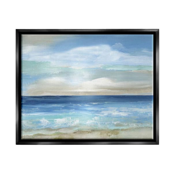 The Stupell Home Decor Collection Crashing Ocean Ripples Scenery Design By Nan Floater Framed Nature Art Print 31 in. x 25 in.