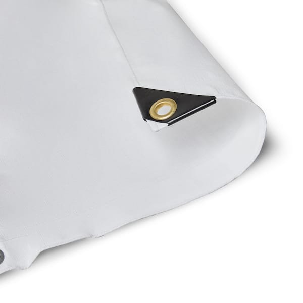 80 ft. x 80 ft. White 12 Mil Heavy Duty Poly Tarp with Reinforced