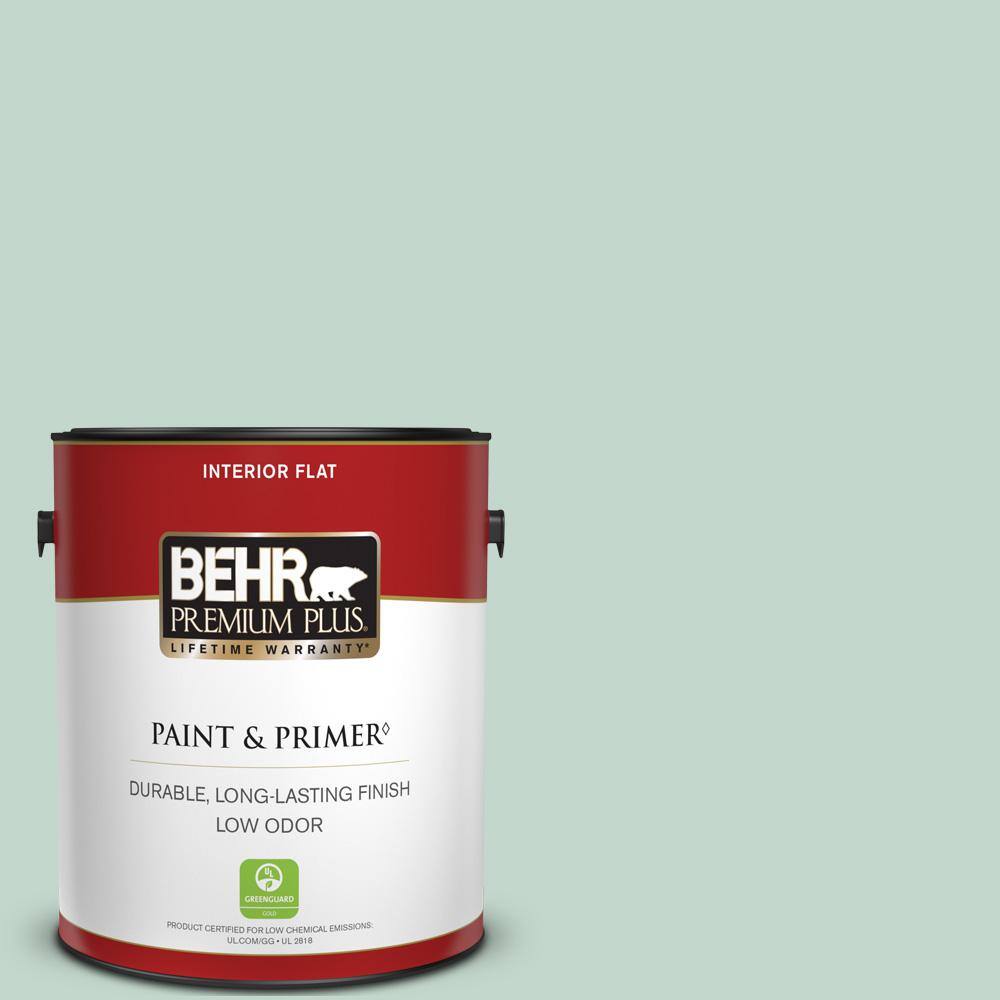 BEHR PREMIUM PLUS 1 gal. 470E3 Aqua Smoke Flat Low Odor Interior