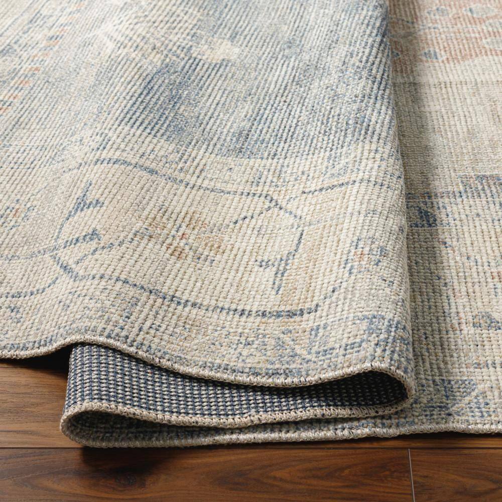 Luca Blue and Ivory Rectangular Wool Blend Area Rug
