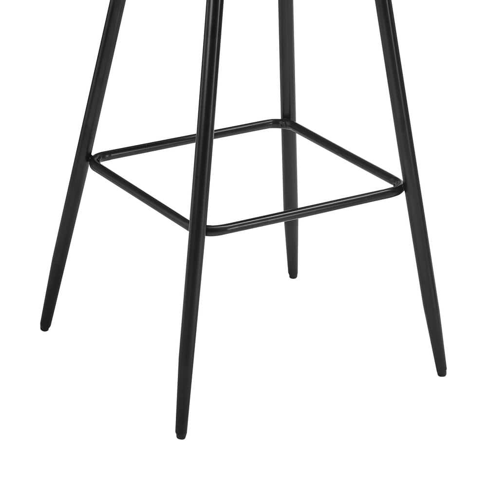 Whiskey Brown Faux Leather Counter Stools with Metal Legs, Set of 4