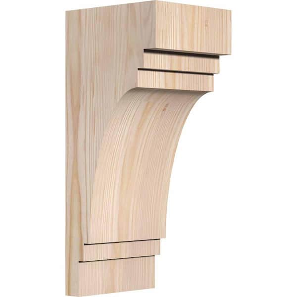 Ekena Millwork 5-1/2 in. x 6 in. x 14 in. Douglas Fir Pescadero Smooth Corbel