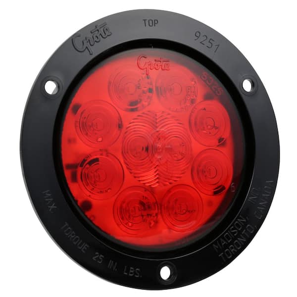 SuperNova 4 in. 10-Diode Pattern LED Stop Tail Turn Light - STT, Black Theft-Resistant Flange, Male Pin