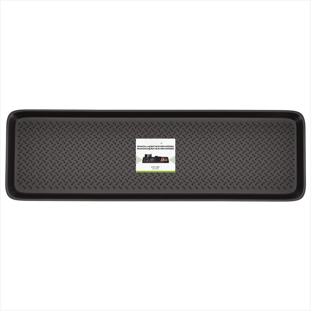 16 in. x 55 in. Rubber Extra Large Boot Tray, Long Slim Boot Mat Shoe Tray 