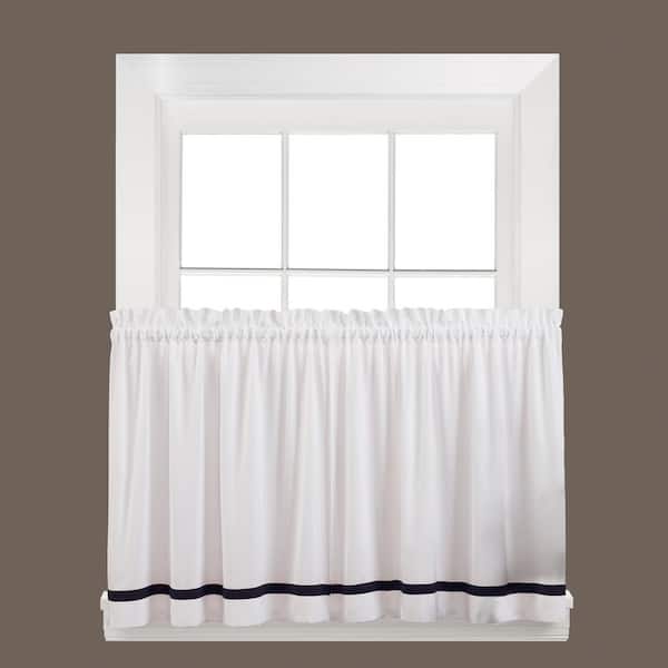 Saturday Knight Kate 24 in. L Polyester Tier Curtain in Black (2-Pack)
